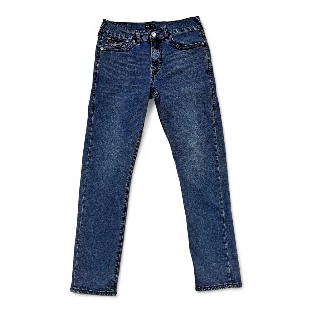 True Religion Men's Slim‎ Straight Jeans Waist 33 Dark Wash